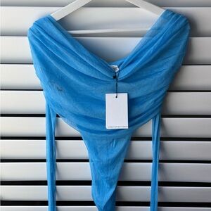 Christopher Esber Blue Wrap Scarf